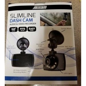 Amerisound Slimline Dash Cam 1080p Audio & Video Recorder NEW